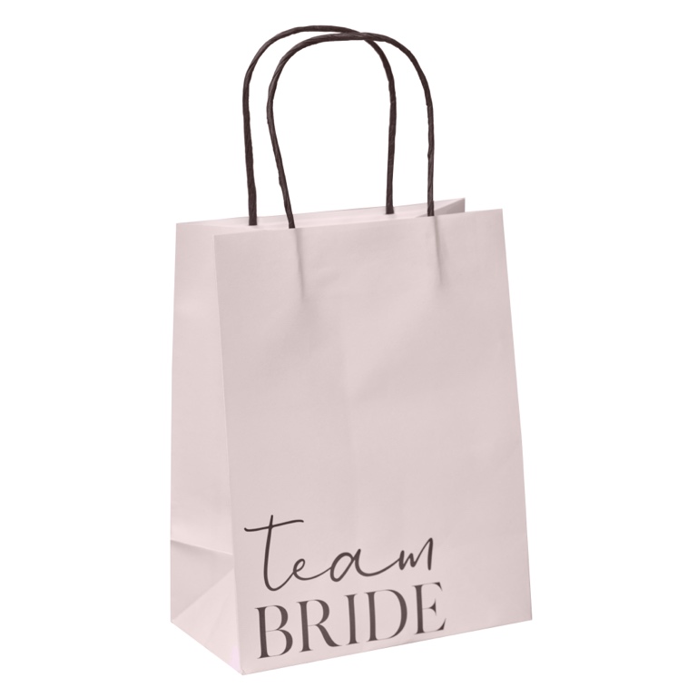 Papierové Tašky - Team Bride - Ružová (5ks)